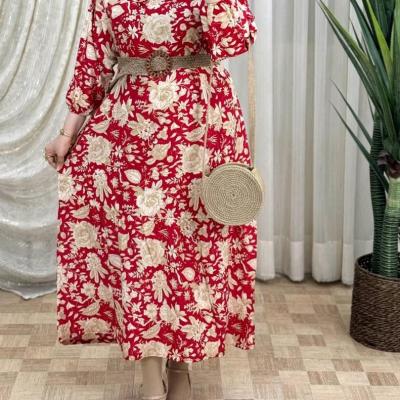 پیراهن ساحلی زنانه نخی مدل گل درشت