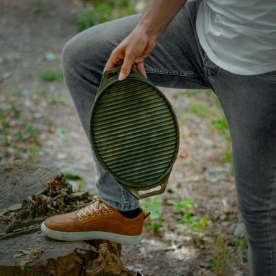 تابه گریل استیک پز بیضی از جنس چدن اصل