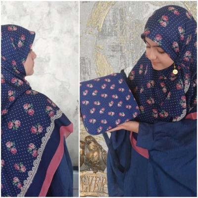 ست کیف و روسری دخترانه سرمه‌ای