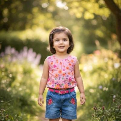 ست مجلسی کرپ با شورت لی کاغذی 9ماه تا4سال