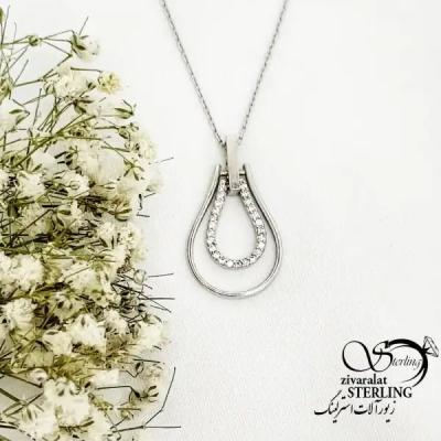 گردنبند نقره طرح اشکی ساخت ایتالیا کد 19618