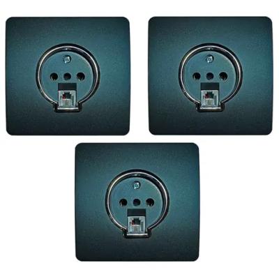 پریز تلفن صنایع آسیا الکتریک مدل MSH-SLV بسته 3 عددی