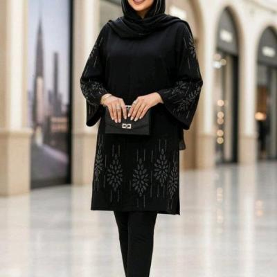 مانتو مجلسی نگین دار سایز بزرگ گندم کد 37221