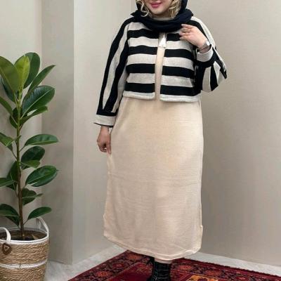 ست سارافون رویه راه راه بافت اکریل