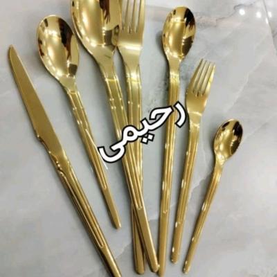 سرویس قاشق و چنگال 12 نفره 60 پارچه طلایی یونیک دهانه اروپایی بی چمدون