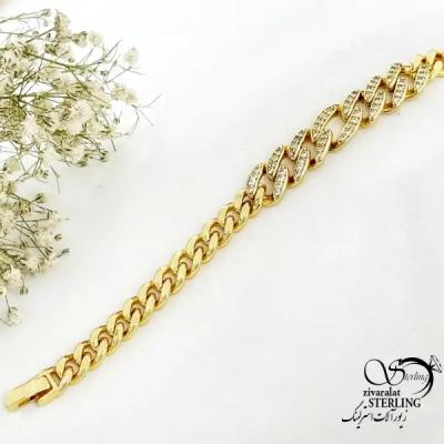 دستبند مجلسی کارتیر نگین دار کد 20452