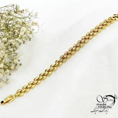 دستبند زنانه کلاسیک مشابه طلا کد 20349
