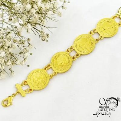 دستبند سکه ایی برند J&L طرح طلا کد 20351