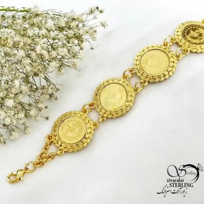 دستبند سکه ای طرح طلا کد 20354