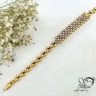 دستبند طرح طلا جواهری زنانه کد 20353