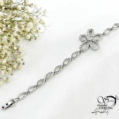 دستبند مجلسی اشکی گل دار کد 20464