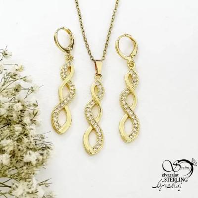 نیمست طرح منحنی نگین دار طرح طلا کد 20467