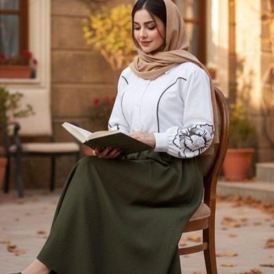 ست دوتیکه شومیز و دامن مدل غنچه