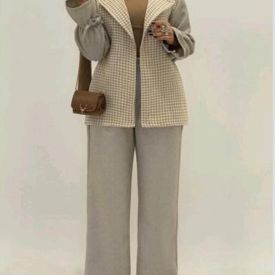 مانتو شلوار زنانه توییت مدل ست تیام