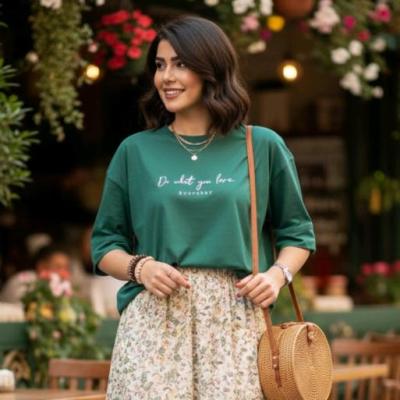 تیشرت زنانه قواره باکسی عرض 65 سانت