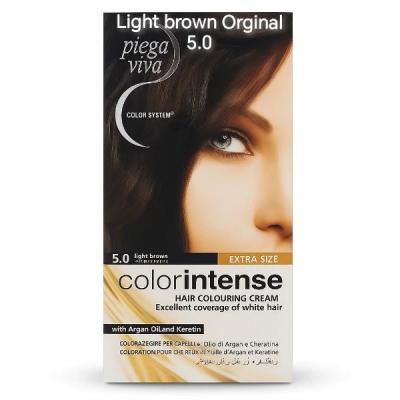 رنگ موی ایتالیایی کالرینتنس قهوه‌ای روشن شماره 5.0باروغن آرگان و کراتین