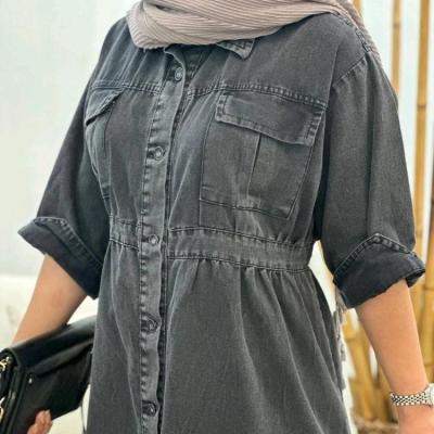 پیراهن مهمانی زنانه جین مدل دکمه دار