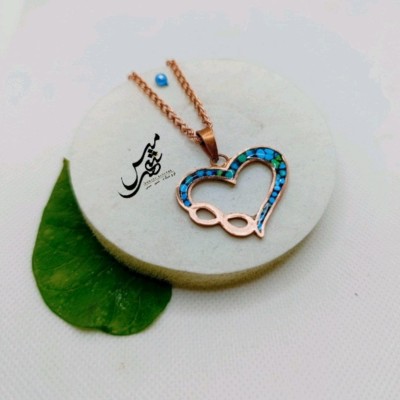 گردنبند مس فیروزه کوبی مدل بی نهایت-88957