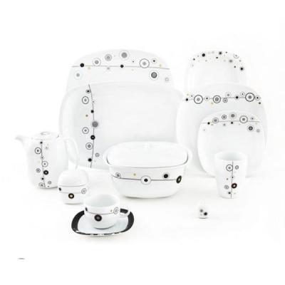 سرویس چینی 98 پارچه زرین 12 نفره طرح مروارید طلایی درجه 1