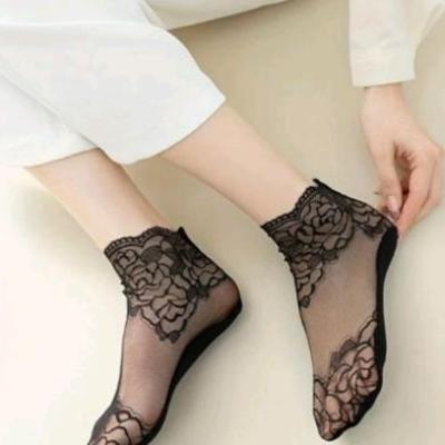 جوراب گیپور مجلسی وارداتی طرح گل رز