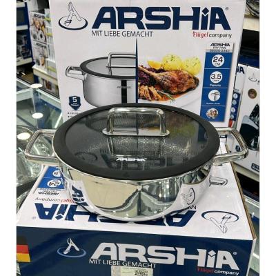 ماهیتابه دو دسته کف لیزری عرشیا سایز 24-156203