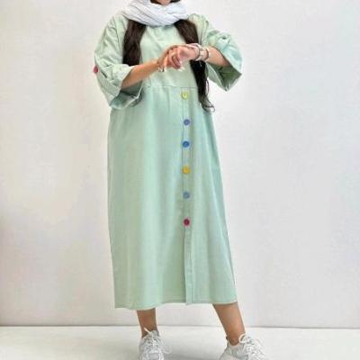 پیراهن دکمه رنگی