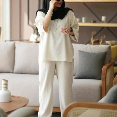 ست مانتو شلوار تابستونی زنانه مدل وایت جنس لنین درجه یک-152829