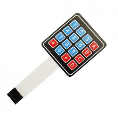 مجموعه 5 عددی کیپد 4x4 فلت دار مدل 0-9 A-D آبی-قرمز