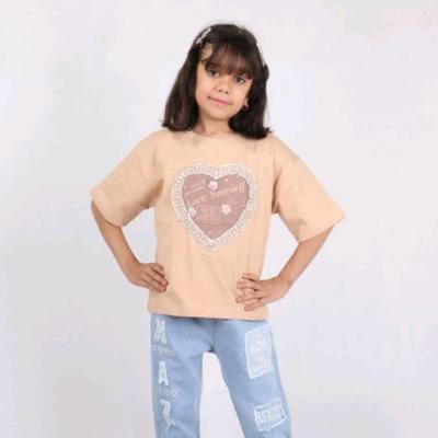 تیشرت دخترانه طرح قلب