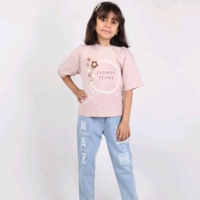 تیشرت آستین کوتاه طرح دار دخترانه
