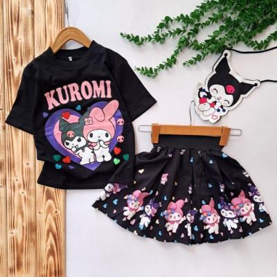 تیشرت و دامن و کیف دخترانه طرح کرومی