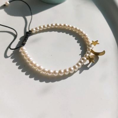 دستبند مرواریدی ماه و ستاره