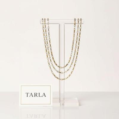 زنجیر زنانه دورنگ آجری 45 سانتی D355