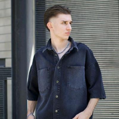 کت جین باکسی ضخیم پیراهن جین ضخیم قواره باکسی