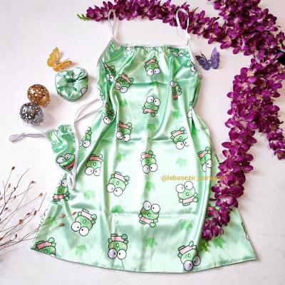 لباسخواب ساتن با لامبادا و کش مو 4طرح