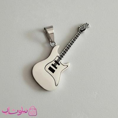 گردنبند گیتار مدل نقره ای استیل کد 250