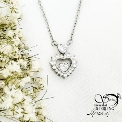 گردنبند نقره قلبی با عیار925 کد 19626