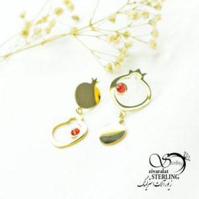 گوشواره استیل یلدایی طرح انار پر و خالی کد5123