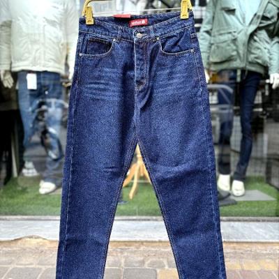 شلوار جین پنبه مدل مام فیت رنگ سرمه ای با سایزبندی 31 تا 38