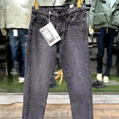 شلوار جین پنبه مام فیت رنگ طوسی ذغالی با سایزبندی 31 تا 36