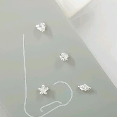 پک چهار عددی پیرسینگ بینی نگین دار جنس نقره عیار925 در طرح های مختلف