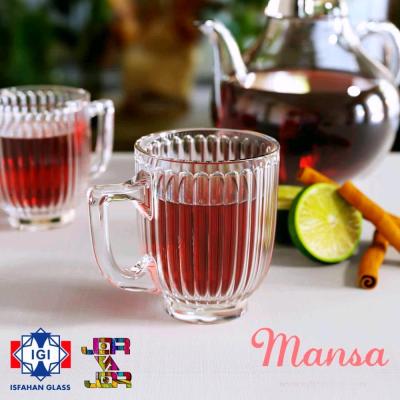 لیوان دسته دار مانسا شیاردار 6 عددی کادویی ارسال رایگان