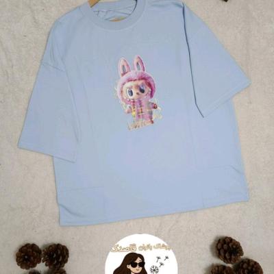 تیشرت باکسی دخترانه آستین 3 ربع لبوبو