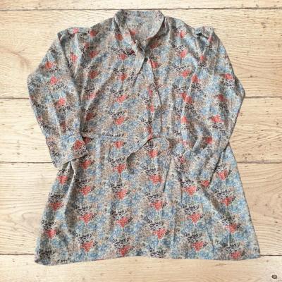 شومیز کرپ حریر زنانه با شکوفه های ریز رنگی مناسب تا سایز44