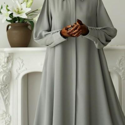 رویه زنانه کرپ مدل مانتو عبایی زیپ دار شیک خاص