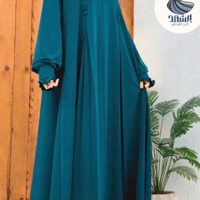 رویه زنانه کرپ مدل مانتو عبایی پیله دار بلند سایزبندی کامل