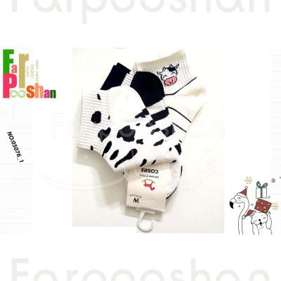 جوراب بچگانه مدل گاو - کد 05076 - بسته 3 عددی