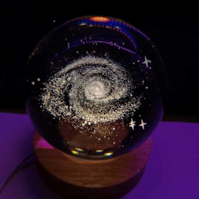 چراغ خواب گوی کریستالی طرح کهکشان