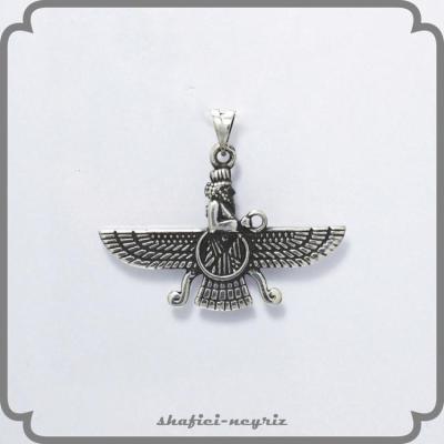 آویز نقره طرح فروهر سایز بزرگ