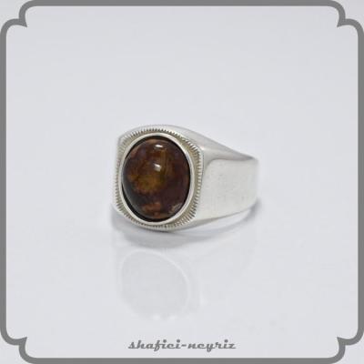 انگشتر نقره مردانه طرح ساده ترک